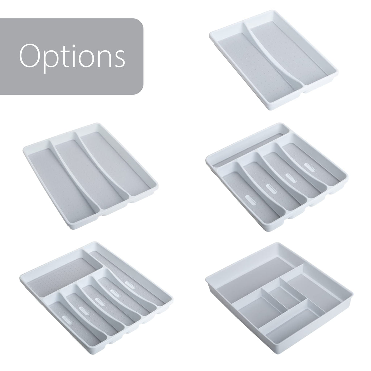 5-Compartment Plastic Drawer Organizer