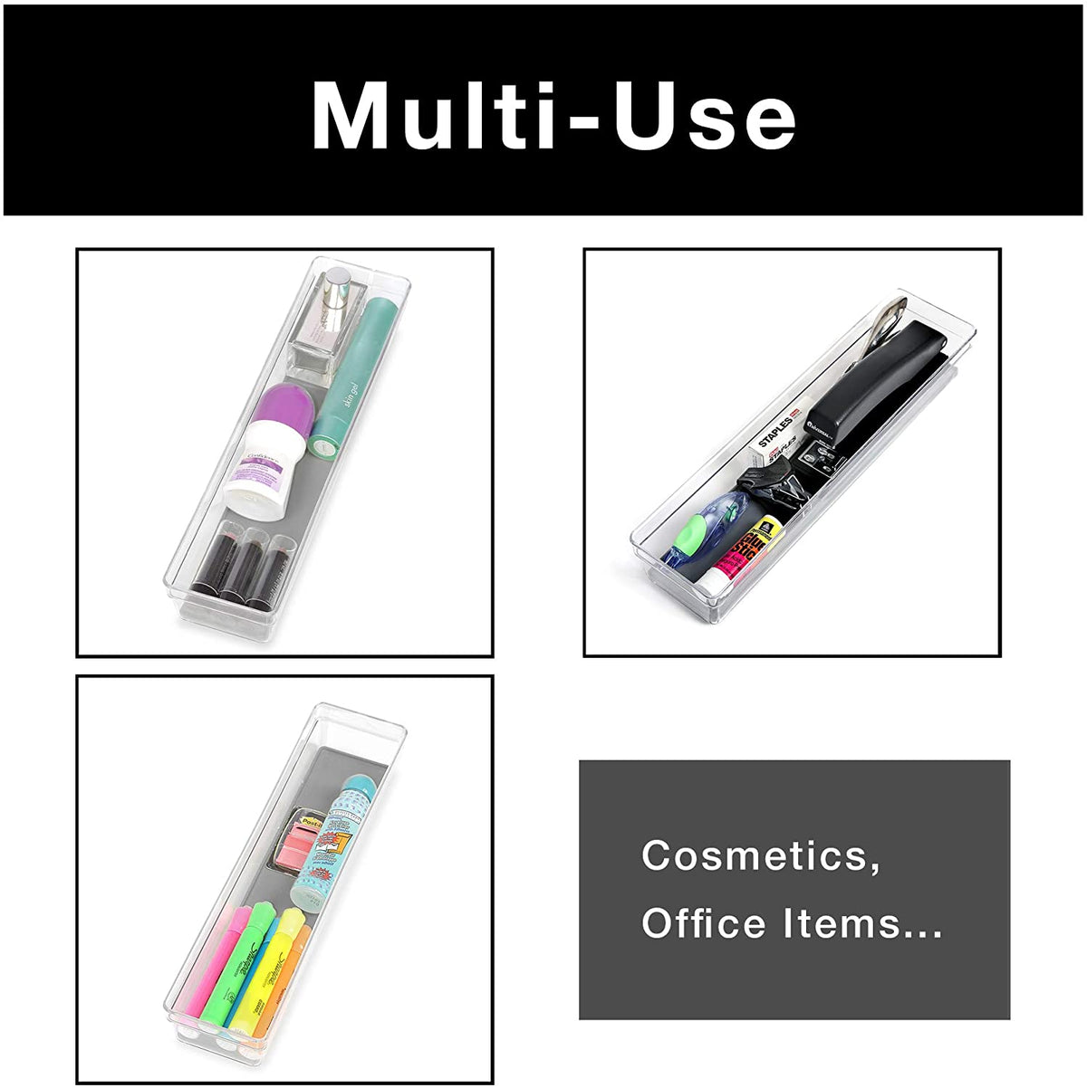 Plastic Drawer Organizer - 12 X 3 Inch