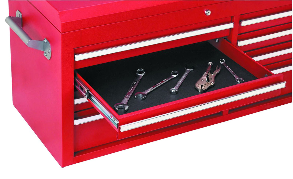 Shelf Liner with Master Tool Box Grip Adhesive - Non Slip Design - Black